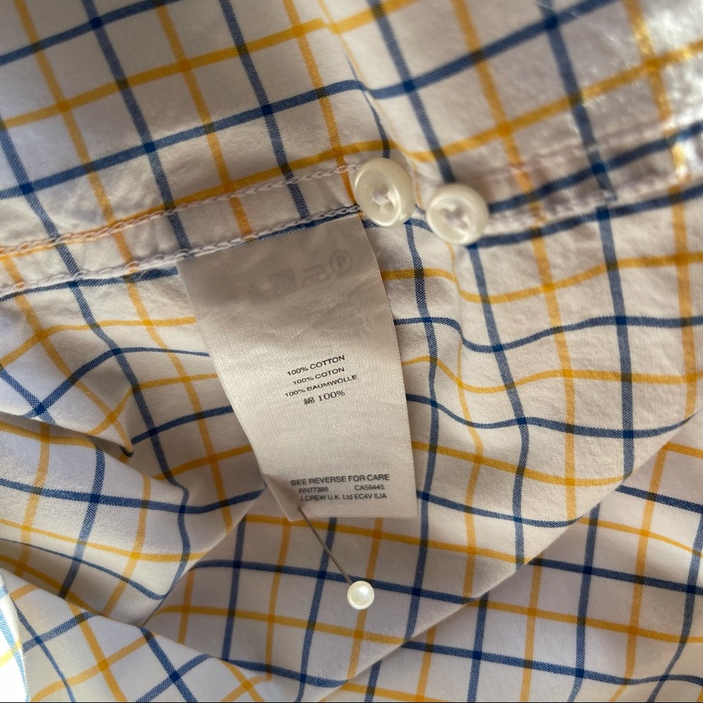 J. Crew Shirt Men’s Size L, Blue Yellow - Picture 9 of 13